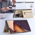 thumbnail image 6 of Crossbody Wallet Case for Samsung Galaxy Note 20 with Lanyard Strap Card Slot Holder RFID Blocking 360° Ring Kickstand,Magnetic Flip Folio Zipper Purse Case, PU Leather Cover Handbag,Beige, 6 of 10