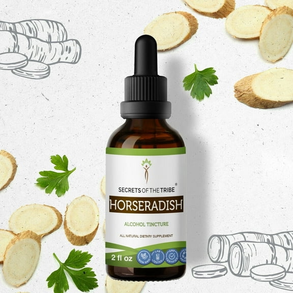 Horseradish Tincture Alcohol Extract, Organic Horseradish (Armoracia rusticana) Dried Root 2 oz