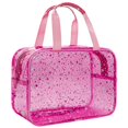 thumbnail image 1 of Bolsa de maquillaje Junesters con forma de estrella negra transparente, tamaño grande, PVC, 30 x 13 x 20 cm, 1 of 6