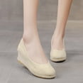 thumbnail image 2 of Espadrille Canvas Wedges Shoes for Women  Toe Summer Slip-On Comfortable Sandals, 2 of 9