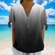 thumbnail image 4 of Vestidos Casuales Para Mujer, Blusas De Mujer De Moda Camiseta holgada de manga corta con cuello en V, botones y estampado sin posicionamiento para mujer, estilo informal y de moda, 4 of 7