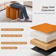 thumbnail image 4 of Zesthouse 18.5″ Velvet Fabric Ottoman, Modern Ottoman Coffee Table for Living Room, Flower Shaped Foot Stools, Upholstered Footrest Stool for Couch, Orange, 4 of 8