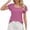 Purple, variant on Timegard Womens Top Ruffle Short Sleeve Square Neck Solid Color Comfy Casual Loose Tee Shirts Travel
