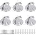 thumbnail image 1 of 6 Pieces Ceiling Hook M5 Open Hook Makes Eye Plate Anchor Stainless Steel Eye Hook Plate for Hanging, 1 of 5