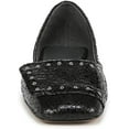 thumbnail image 3 of Franco Sarto Women's Tracy Square Toe Ballet Flat Black Embellished Leather 8.5M, 3 of 5