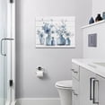 thumbnail image 5 of HFDF Blue Flower Bathroom Wall Art Floral Pictures Wall Decor Blue And White Canvas Prints Artwork Home Office Decorations for Bathroom Living Room Bedroom Dinning Room 24x20inch Framed, 5 of 7