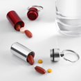thumbnail image 2 of 2x Pill Box - 2x Mini Pill Box with Key Ring - Portable Pill Box Medicine Office Travel - Black-Silver, 2 of 5