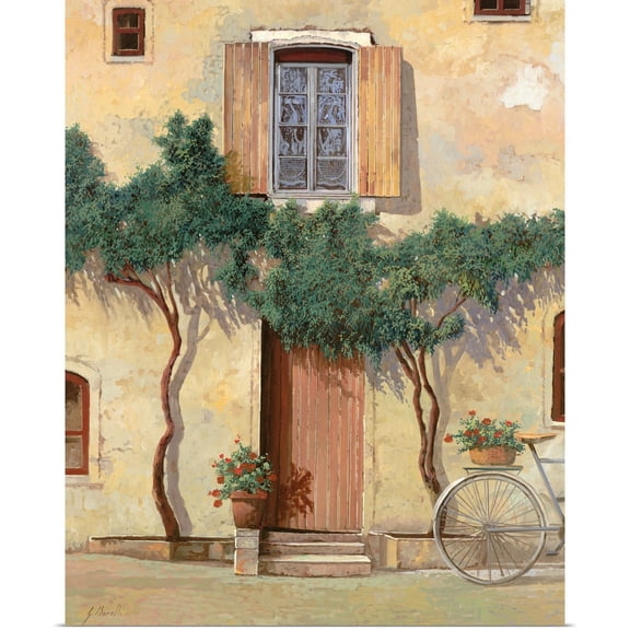 Great BIG Canvas | Rolled Guido Borelli Poster Print entitled Mezza Bicicletta Sul Muro