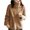 Khaki, variant on PVCS Trendy Jackets for Women Solid Fleece Jacket Zipper Pocket Hoodless Casual Outwear 2XL