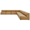 thumbnail image 3 of Sectional Sofa Set, Faux Vegan Leather, Tan, Modern Contemporary Urban Design, Living Lounge Room Hotel Lobby Hospitality, 3 of 10