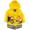 Wippette Toddler Boys Rain Coat Vinyl Waterproof Work Zone Construction Trucks Raincoat Jacket Slicker Rainwear