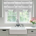 thumbnail image 4 of Farm Fruits Balloon Curtains for Living Room/French Door, Watermelon Lemons Peach Strawberry Grey Striped Tie Up Curtains 63 Inch Length Energy Saving Kitchen Curtains Shades for Windows 42"x63", 4 of 8