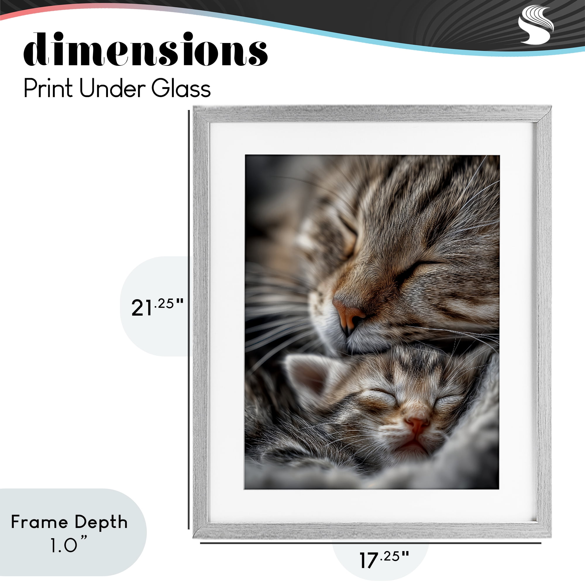 Stupell Industries Kitty Love Cuddles Gray Framed Print Under Glass, design by Scott Stulberg