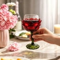 thumbnail image 3 of Unique Floral Rose Wine Goblet, Detailed Thorn Leaf Stem Glass Cup, Premium Glassware for Cocktail Champagne Juice, Home Table Wedding Party Ornament, 3 of 4