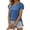 Blue, variant on Womens Summer Tops V Neck T Shirts Casual Pleated Sleeve Tshirts