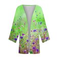 thumbnail image 5 of Drppepioner Cardigan pour Femmes Chic Femmes Été Automne Cardigan Imprimé Manches Longues Ample Couvre-Maillot Blouse Décontractée Hauts Vert, 5 of 5