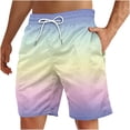 thumbnail image 1 of Plebaso Casual Beach Shorts for Men Drawstring Gradient Print Shorts Mens Lightweight Summer Short Pants, 1 of 4