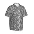 thumbnail image 3 of Xecao Weave Geometric print Hawaiian shirt - a stylish short-sleeve button-down for men, perfect for casual beach and tropical outings., 3 of 9