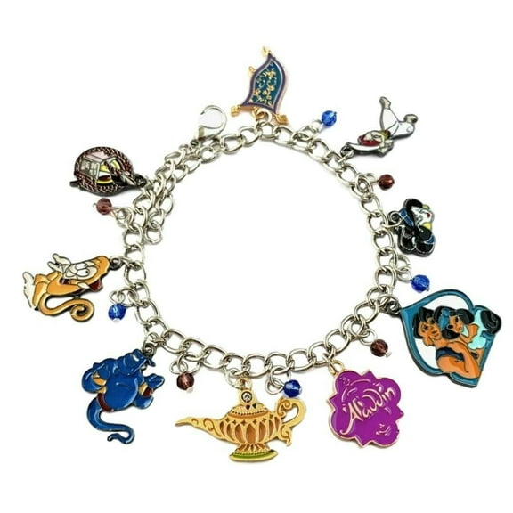 Aladdin Movie 9 Character Themed Charms Metal Charm Bracelet