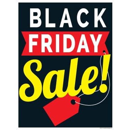 P70BYF Black | Friday Red Sale Posters Holiday Seasonal Vinyl Window Sale Sign Posters Retail Business Store Signs (P70-38" x 50") Furniture Flooring Mattress Wholesale Indoor Signage