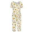 thumbnail image 4 of Easter Women Pajama Set 2026 Lounge Egg Bunny Printed Plus Size Short Sleeve Shirts and Capri Pant Pjs Set 2 Piece Outfits, 4 of 7