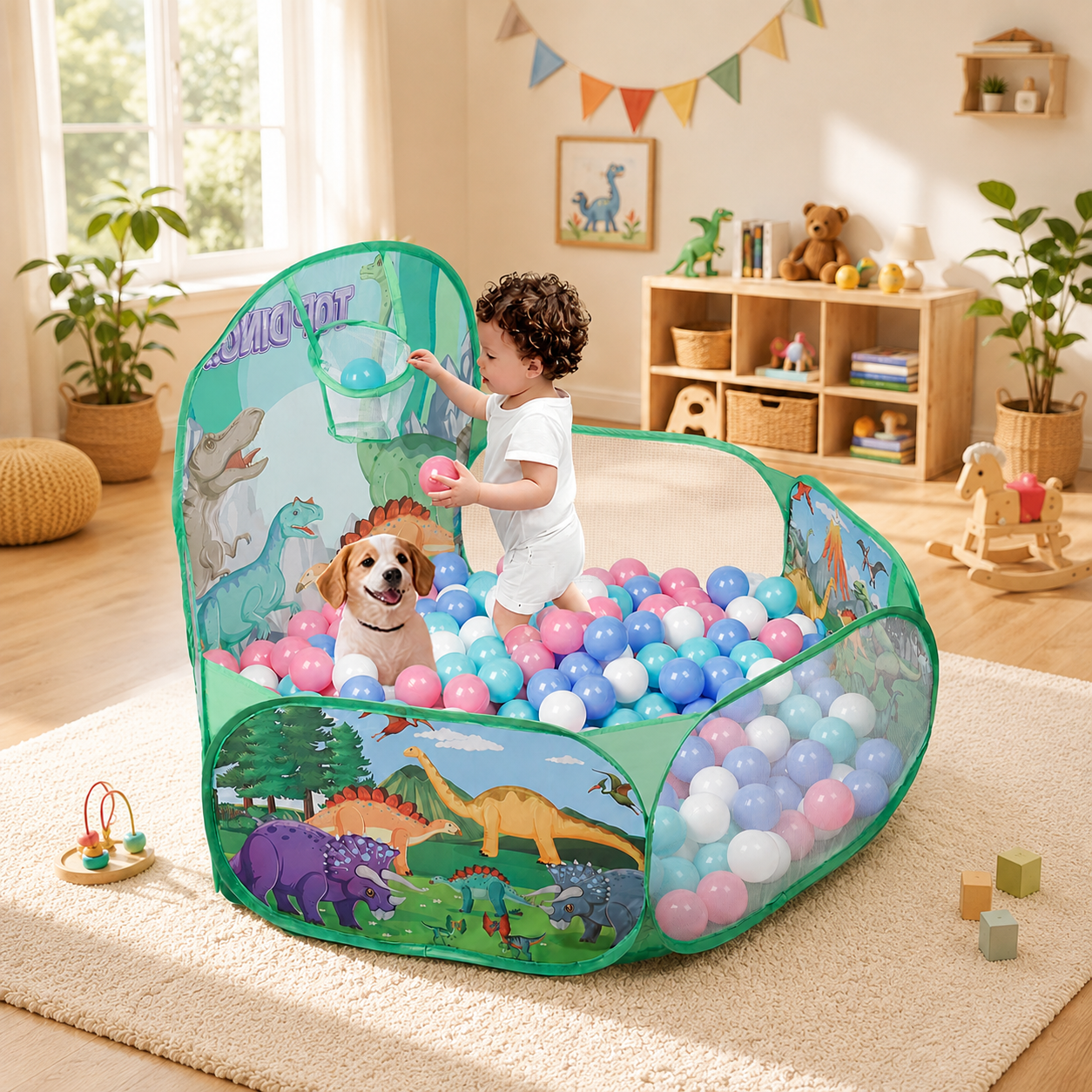 Willingheart Pop-Up Ball Pit with Basketball Hoop