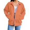 thumbnail image 5 of NMMUED Womens Zip Up Hoodies, Zip Up Jacket, Gym Hoodie, Athletic Jackets for Women Full Zip, Oversized Zip Up Hoodie for Women, Orange XXL, 5 of 7