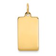 thumbnail image 1 of 14k Plain .013 Gauge Rectangular Engravable Disc Charm XM286/13 (23mm x 11mm), 1 of 2