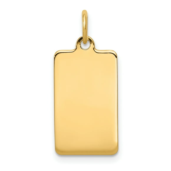 14k Plain .013 Gauge Rectangular Engravable Disc Charm XM286/13 (23mm x 11mm)
