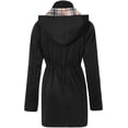 thumbnail image 3 of Women's Long Raincoat with Hood Outdoor Lightweight Windbreaker Rain Jacket Waterproof, 3 of 7