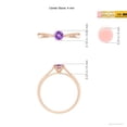 thumbnail image 4 of ANGARA Natural 0.25 Ct. Amethyst with Diamond Solitaire Ring in 14K Rose Gold for Women (Ring Size: 4), 4 of 8