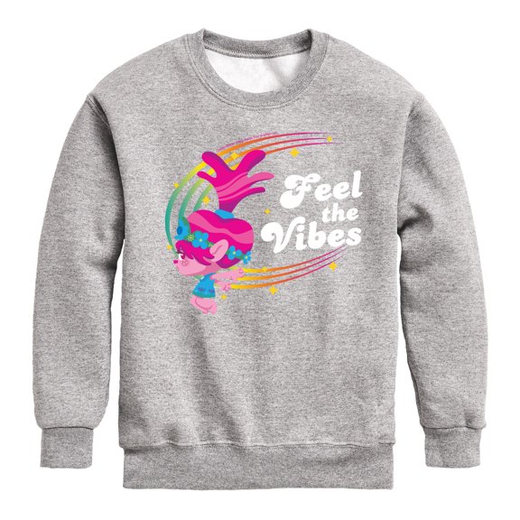 Trolls - Feel The Vibes Poppy Graphic Long Sleeve Fleece Sweatshirt