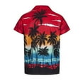 thumbnail image 2 of Clearance under $5 JINMGG Mens Tops Clearance under $5,Men's Hawaiian Shirt Short Sleeves Printed Button Down Summer Beach Shirts Tops,Red XXXL, 2 of 3