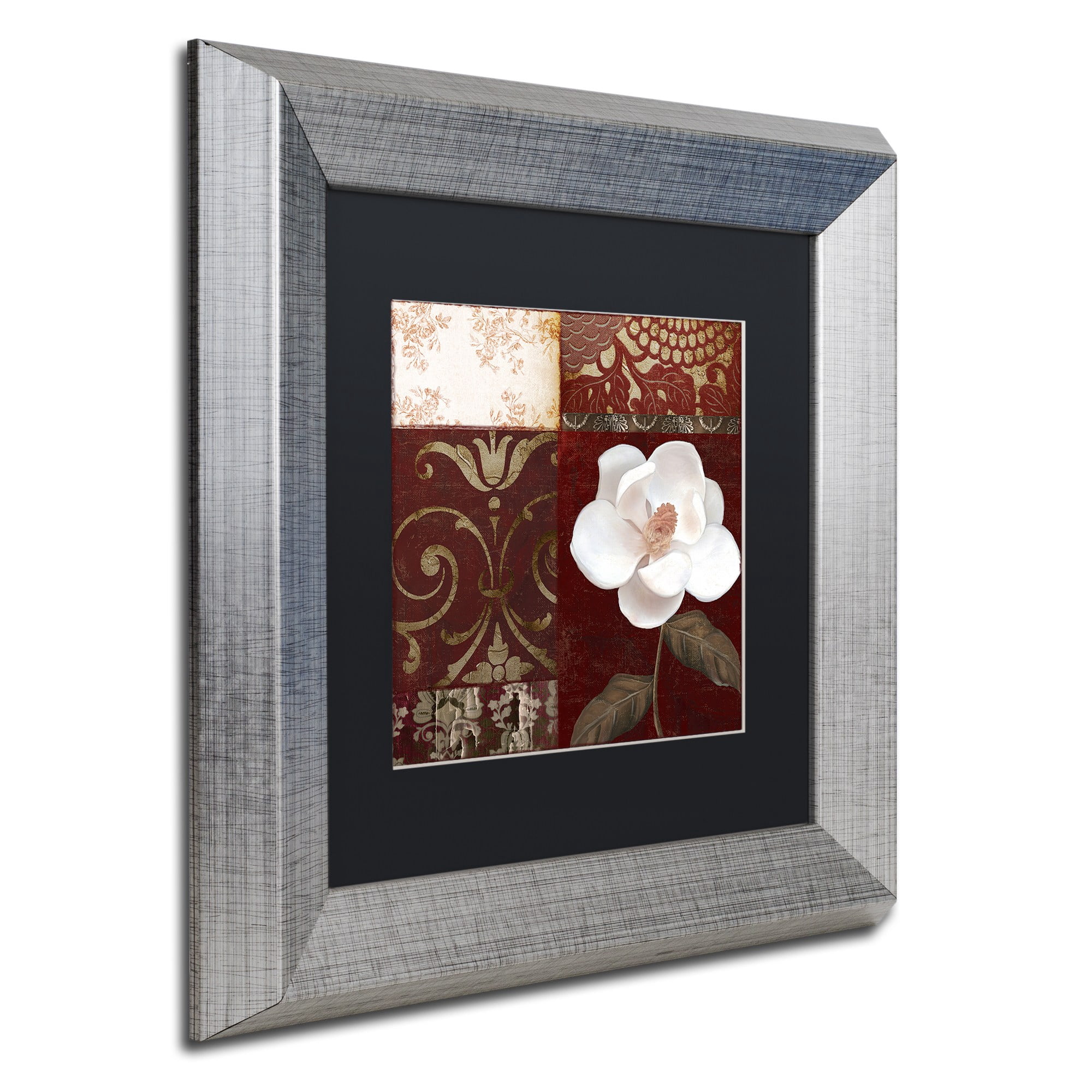 Trademark Fine Art "Flores Blancas IV" Canvas Art by Color Bakery Black Matte, Silver Frame