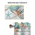 thumbnail image 6 of Beach Coastal Bathroom Window Curtain, Summer Coral Starfish Nautical Ocean Retro Light Filtering Coffee Kitchen Curtains, Bedroom Living Room Curtains 2 Panel 84"x54", 6 of 6