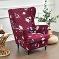 thumbnail image 4 of Printed Stretch Wingback Chair Covers Armchair Covers Wingback Chair Covers, 4 of 5
