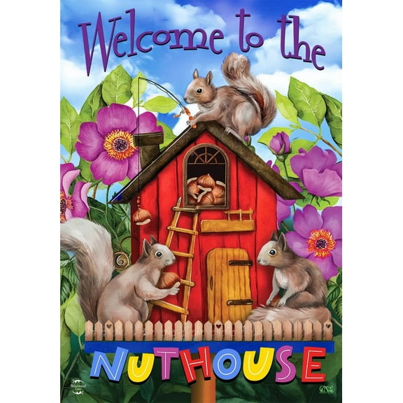 Briarwood Lane Spring Nuthouse Squirrels Garden Flag