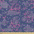thumbnail image 2 of Nautical Sofa Upholstery Fabric by the Yard, Sea Plantation Different Types of Fish Coral Marine Love Pattern, Decorative Fabric for DIY and Home Accents, Pink Quartz Dark Lavender by Ambesonne, 2 of 5