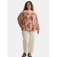 thumbnail image 2 of Terra & Sky Women's Plus Size Off The Shoulder Blouse with Long Sleeves, Sizes 0X-4X, 2 of 5