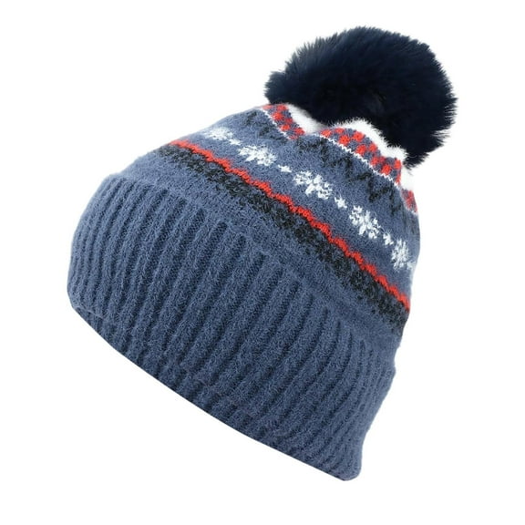 AJGRHE Knit Hats Beanies for Women Cozy Knitted Lined Warmth Cute Hat For Winter Comfortable Ear Stylish Outdoor Navy One Size