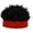 Black-red, variant on Men’s Funky Faux Fur Knit Beanie Hat with Straight Hair, Hip Hop Streetwear Novelty Hat for Parties, Festivals & Gag Gifts