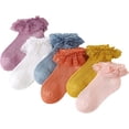 thumbnail image 7 of Infant Baby Girls Ruffle Socks Toddler Dress socks,Pack of 3/5/6 Baby Frilly Lace Ankle Socks, 7 of 7