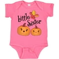 thumbnail image 3 of Inktastic Little Sister Pumpkins with Fall Leaves Girls Baby Bodysuit, 3 of 5
