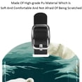 thumbnail image 4 of Square 2Pack PU Leather Polar Bear Cruise Luggage Tag with Privacy Cover and Name ID Tag for Travel Handbags Backpacks Luggage Tags, 4 of 6