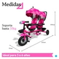 thumbnail image 3 of Triciclo Evolutivo The Baby Shop  Doble Gemelar para Niños 2 Asientos Giratorios Rosa -, 3 of 6