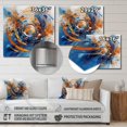 thumbnail image 4 of Designart "Cosmic Blue and Orange" Surrealism landscape Metal Art Living Room, 4 of 5