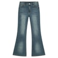 thumbnail image 4 of RTKFRFLM Girls Flare Jeans Slim Fit Stretchy Bell-Bottom Denim Trousers Navy 10-12 Years, 4 of 4
