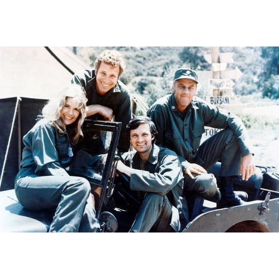 M.A.S.H. 24x36 Poster CAlan Alda Loretta Swit Mike Farrell Wayne Rogers in Jeep
