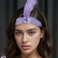 thumbnail image 2 of Unique Bargains 1 Pc Feathers Faux Diamond Headbands for Women Light Purple, 2 of 6