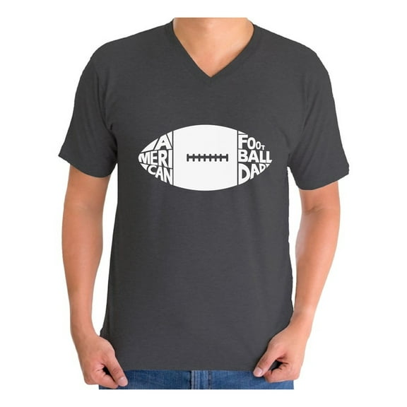 Awkward Styles Men's American Football Dad Sport Graphic V-neck T-shirt Tops White Father's Day Gift Idea